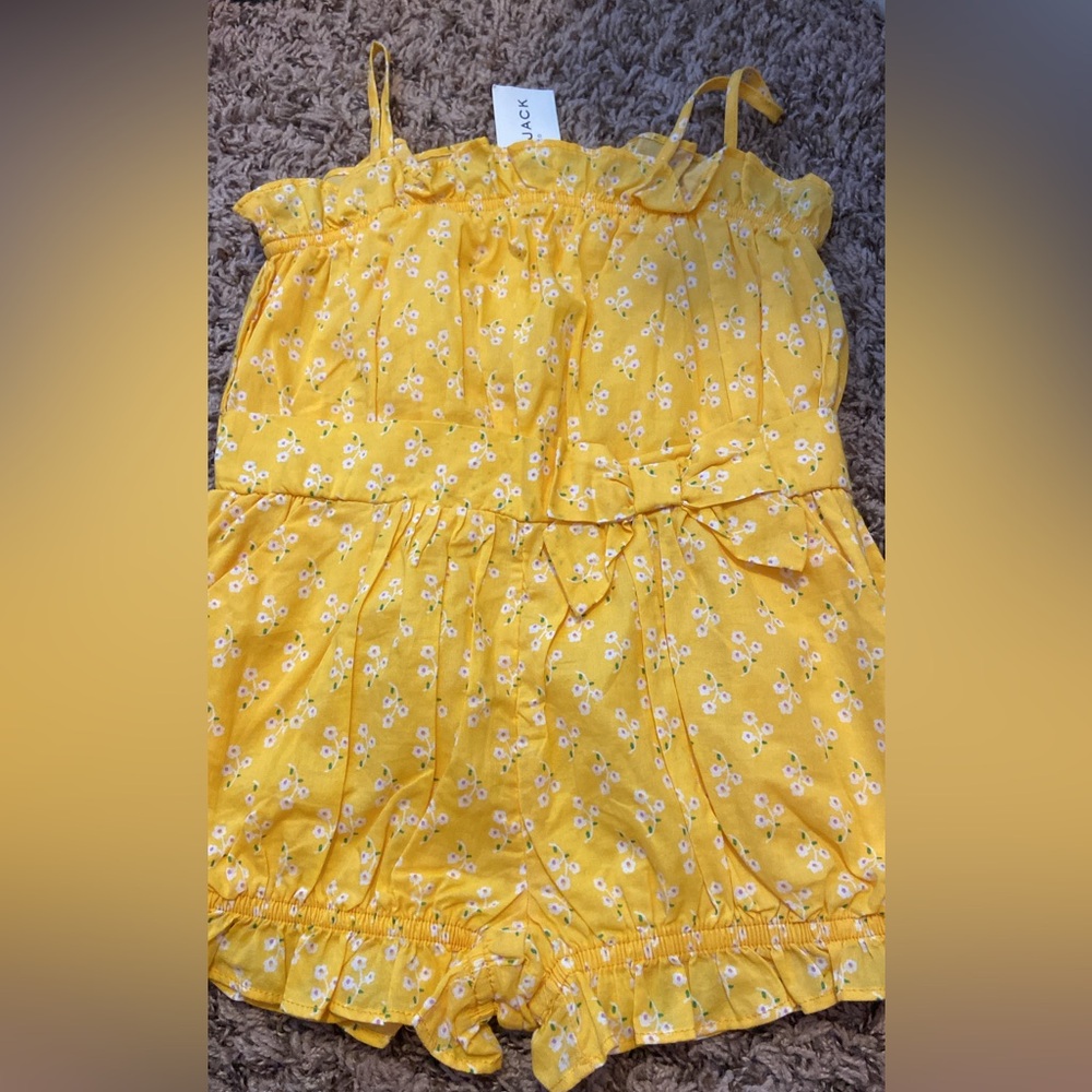 NWT Janie and Jack yellow floral romper size 3T
